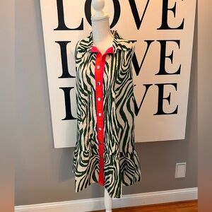 THML Green and White ZEBRA print dress size L